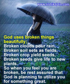 Broken clouds pour rain, Broken soil sets as fields, Broken crop yield ...