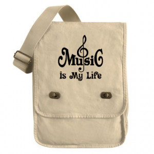 Band Gifts > Band Bags & Totes > Music Is My Life Quote Field Bag