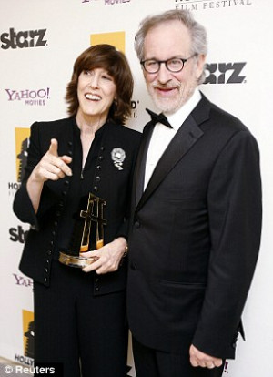 Hollywood legends: Nora Ephron with director Steven Spielberg after ...