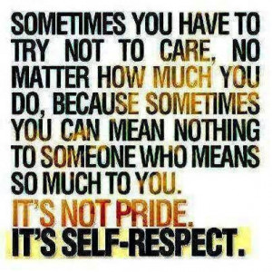 Self respect