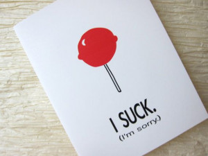 Apology card. Sorry Card. Lollipop. I suck. I'm sorry. by witsicle, $4 ...