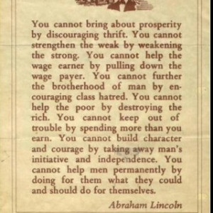 Abe Lincoln had it right