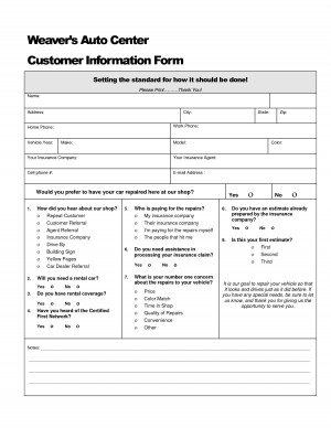 Auto Repairs Estimate Form by vkz39547