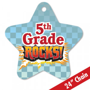 5th Grade Rocks! Star-Shaped Award Tag With 24