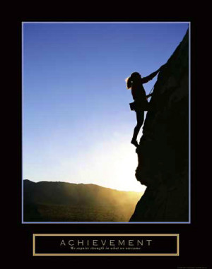 ACHIEVEMENT Women's Rock Climbing Poster - Motivational, Inspirational ...
