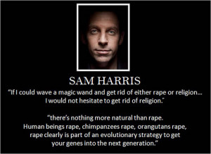 Sam Harris”If I could wave a magic wand and get rid of either rape ...