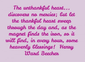 The unthankful heart... discovers no mercies