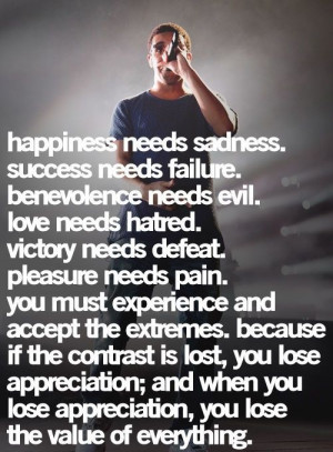 Drake quote happiness needs sadness