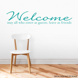 clearance turquoise 36 welcome guests and friends wall quote decal