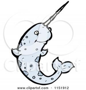 Happy Narwhal Cartoon Cartoon of a happy narwhal