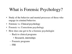 What is Forensic Psychology