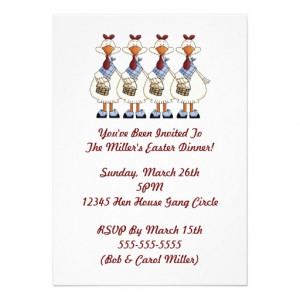 Funny Dinner Party Invitation Wording Easter dinner party invites