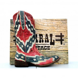 Home / Corral Mens Rebel Flag Square Toe Cowboy Boots