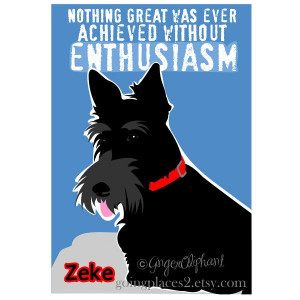 Scottish Terrier Art Print Wall Decor with Motivational Quote by Ralph ...