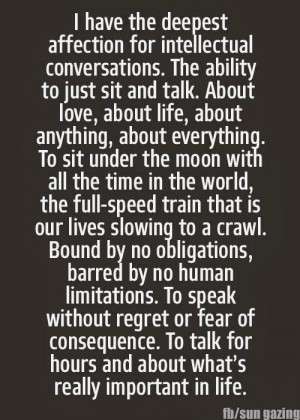 AFFECTION, INTERACTION, CONVERSATIONS, ABILITY, LOVE, LIFE, MOON, TIME ...