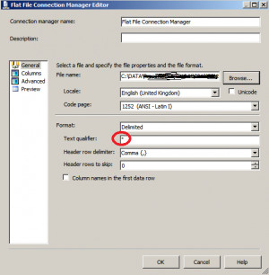 Once I discovered the problem, I had to go and change in my SSIS ...