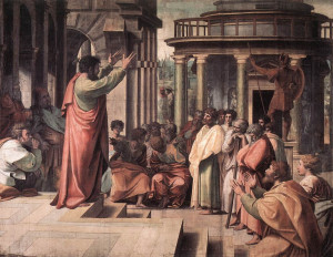 Paul preaching in Athens, or Rome,
