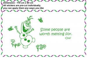 OLAF Inspired, & Quote Removable wall sticker for kids / Nursery