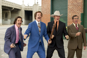 Left to right) Brian Fantana (Paul Rudd), Ron Burgundy (Will Ferrell ...
