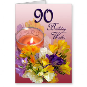 Freesias 90th Birthday Wishes Greeting Card