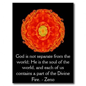 Divine Fire QUOTATION BY Zeno of Elea Post Cards