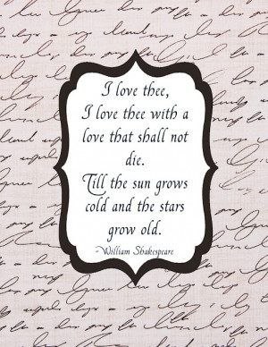 I Love Thee Shakespeare Quote