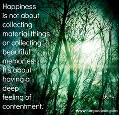 Happiness Is Not About Collecting Material Things Or Collecting ...
