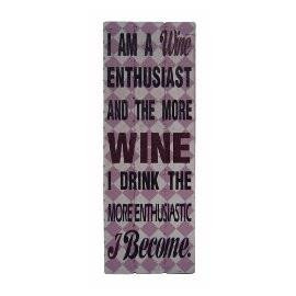 ... 3482 Wooden Wall Art with Wine Enthusiast Quote - Black, White, Purple
