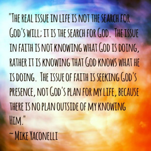 ... because there is no plan outside of my knowing Him.