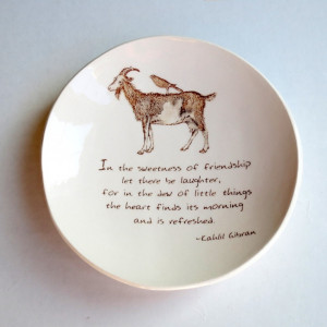 Kahlil Gibran Quote of Friendship and Laughter. Handmade ceramic plate ...