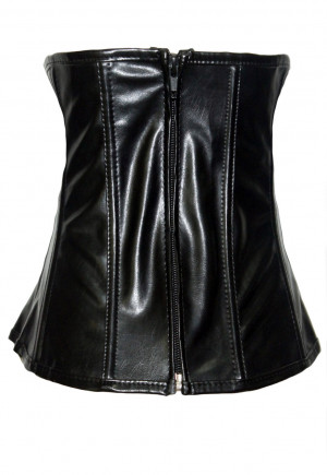 Real leather underbust corset with spikes and hooks