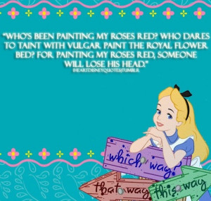 Alice in wonderland, quotes, sayings, red roses, paint