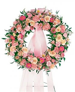 Funeral Flowers: Respectful Pink Wreath