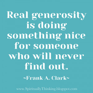 ... is doing something nice for someone who will never find out