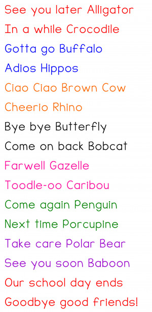 Our Fun Goodbye Chant