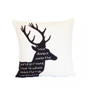 silhouette deer typography quote love pillow cover throw pillow script ...