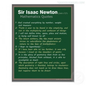 ... created everything by number weight and measure sir issac newton quote