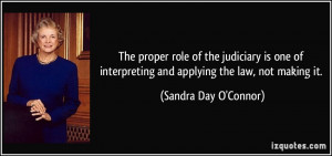 The proper role of the judiciary is one of interpreting and applying ...