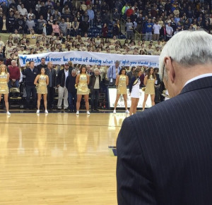 Pitt's student section pays tribute to Dean Smith (Instagram photo via ...