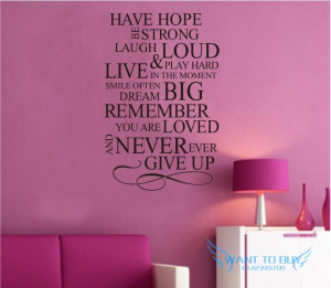Have Hope..Wall Sticker Quotes And Saying Decals Wallpaper home deco