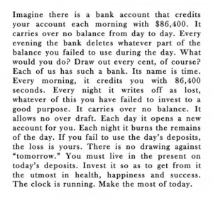 Imagine there is a bank account..