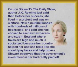 Rowling. Would that our top 1 percent felt the same way.