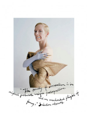 Tilda Swinton by Tim Walker for W magazine, May 2013. Love the quote ...