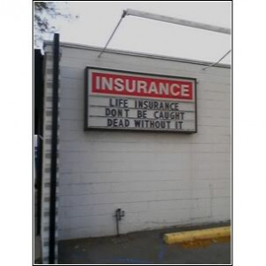 Davey is back blogging again. I took this funny pic of an insurance ...