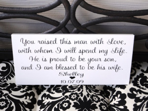 Mother and Father of the Groom Gift. Wood Wedding Sign. Grooms Parents ...