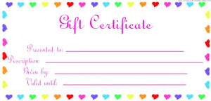 Free Printable Blank Gift Certificate