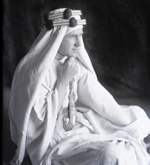 TE Lawrence in the traditional dress of the Arab tribes he studied and ...