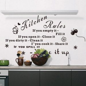 Hot-Sale-Quote-Kitchen-Rules-Letters-Room-Decor-DIY-Decals-Art-PVC ...