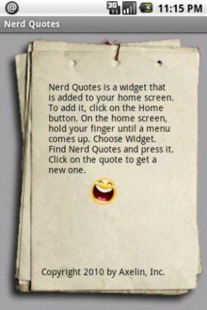 View bigger - Geeky Nerd Quotes Widget for Android screenshot