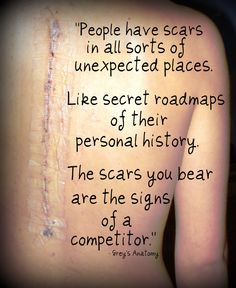 Yes I bare my scar. Nothing to hide there. I have scoliosis if someone ...